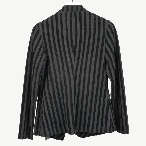 Crea Concept AW/20 Black Velvet-Stripe Moto Jacket - Picture 3 of 12